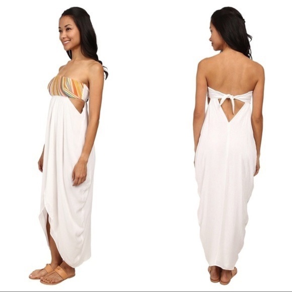 Mara Hoffman Embroidered Strapless Maxi Dress in White - Picture 4 of 11